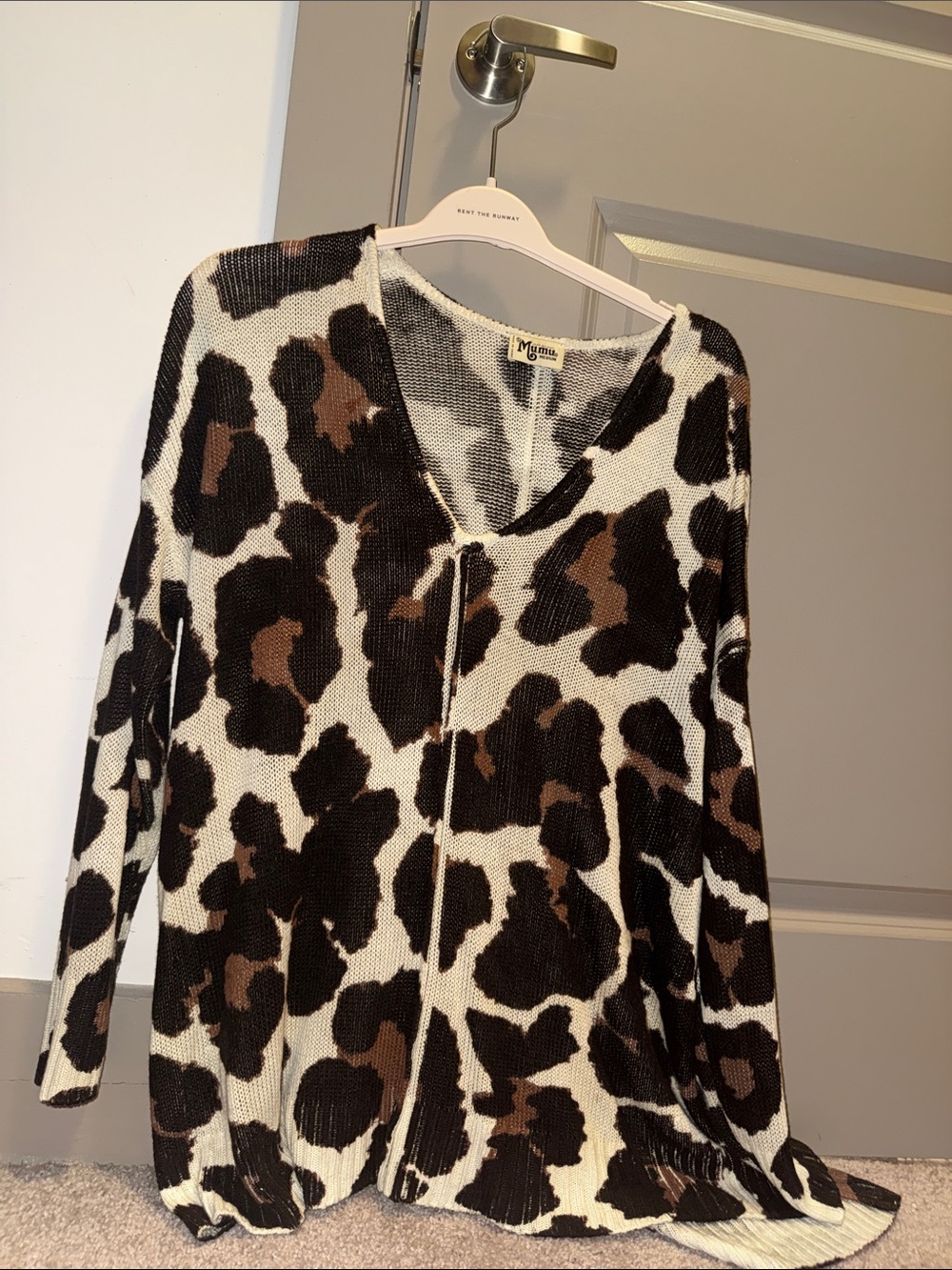 Show Me Your Mumu Brown Black and Cream Leopard Print Sweater